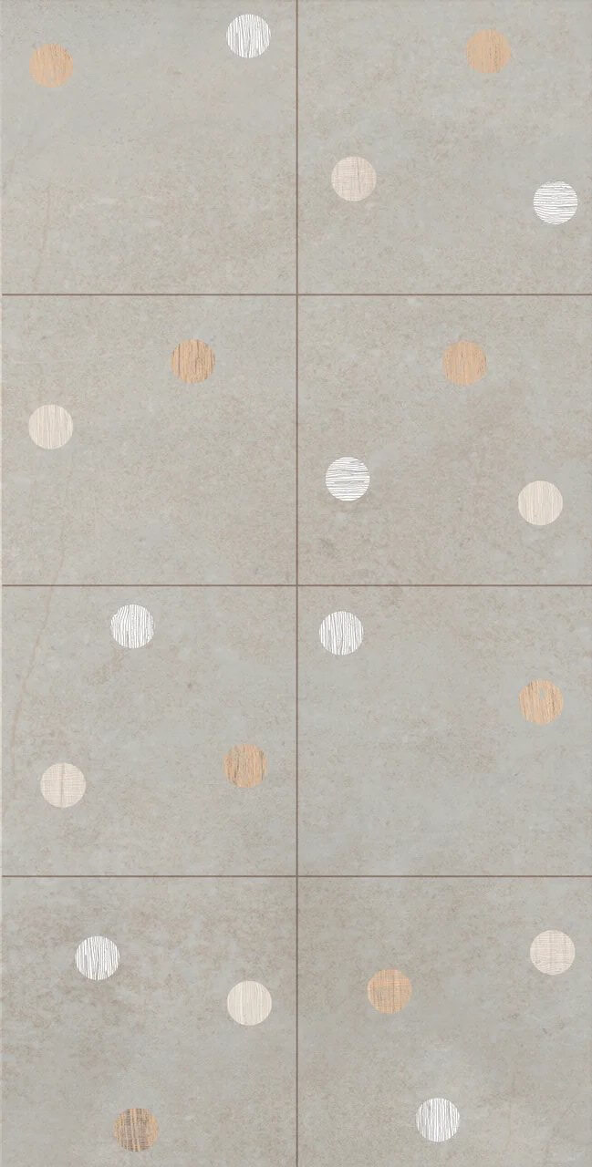 Настенная плитка Creto Naomi Confetti, 30x60, геометрия, серая, матовая