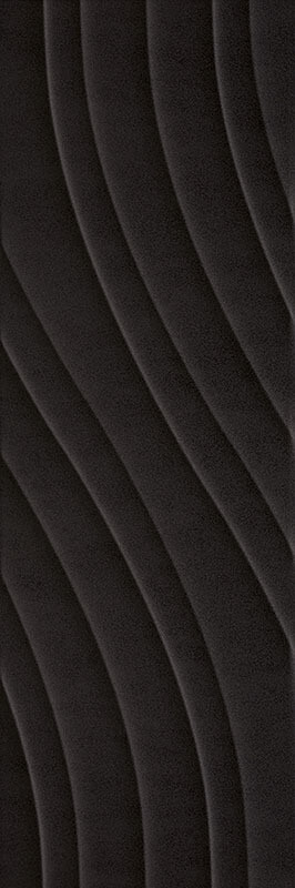 Настенная плитка Paradyz Glitter Mood Nero C Structura Rekt., 29.8x89.8, 3d, чёрная, фактурная