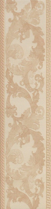 Бордюр Versace Marble Fascia Barocca Beige Lev, 14.4x58.5, под обои, бежевый, полированный