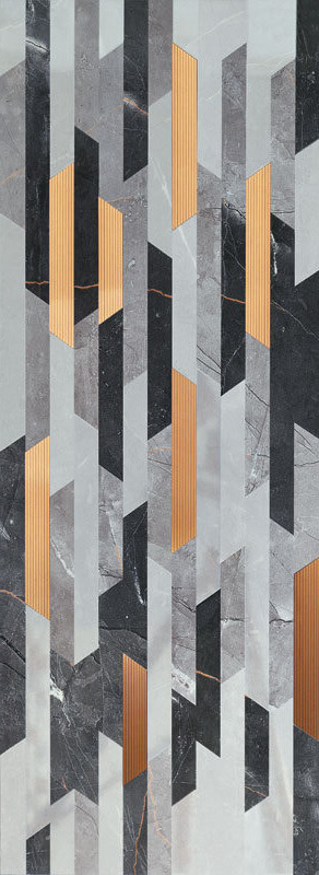 Декор Tubadzin Brainstorm Decor Grey, 32.8x89.8, под мозаику, серый, глянцевый