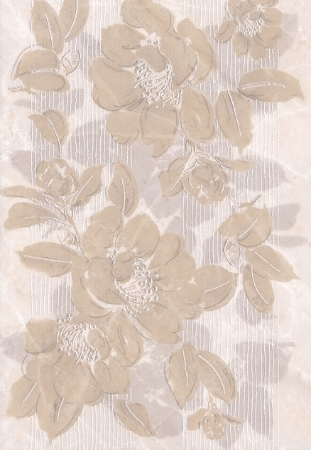 Декор Kerama Marazzi Баккара Глянцевый, 20x30, флора, бежевый, глянцевый
