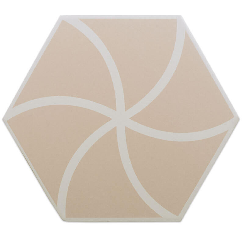 Керамогранит DNA Tiles Fancy Waves Cafe, 20x23, геометрия, бежевый, матовый