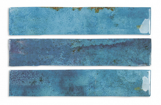 Настенная плитка DNA Tiles Enamel Ocean, 5x25, под камень, голубая, глянцевая