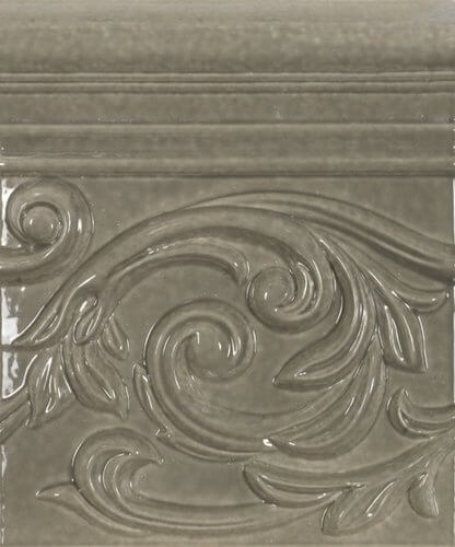 Бордюр APE Vintage Decor Poesia Lead, 15x17.8, орнамент, коричневый, глянцевый