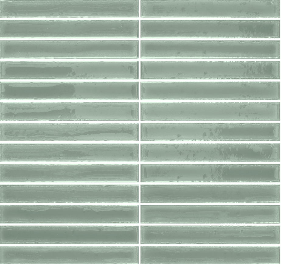 Мозаика Amadis Fine Tiles Short Stick Apple Gloss, 28x30, под майолику, зелёная, глянцевая