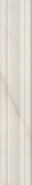 Бордюр Kerama Marazzi Греппи Белый, 7.3x40, под мрамор, белый, глянцевый