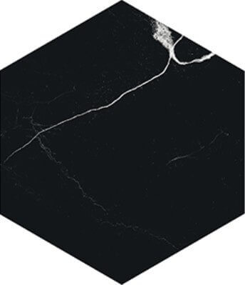 Керамогранит 41zero42 Mate Esagona Nero, 19.5x22.5, под мрамор, чёрный, матовый