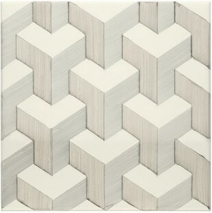 Декор Adex Neri Decorado Kubik, 15x15, геометрия, бежевый, глянцевый