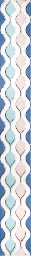 Бордюр LB-Ceramics Парижанка Фантазия, 7.5x90, геометрия, белый, глянцевый