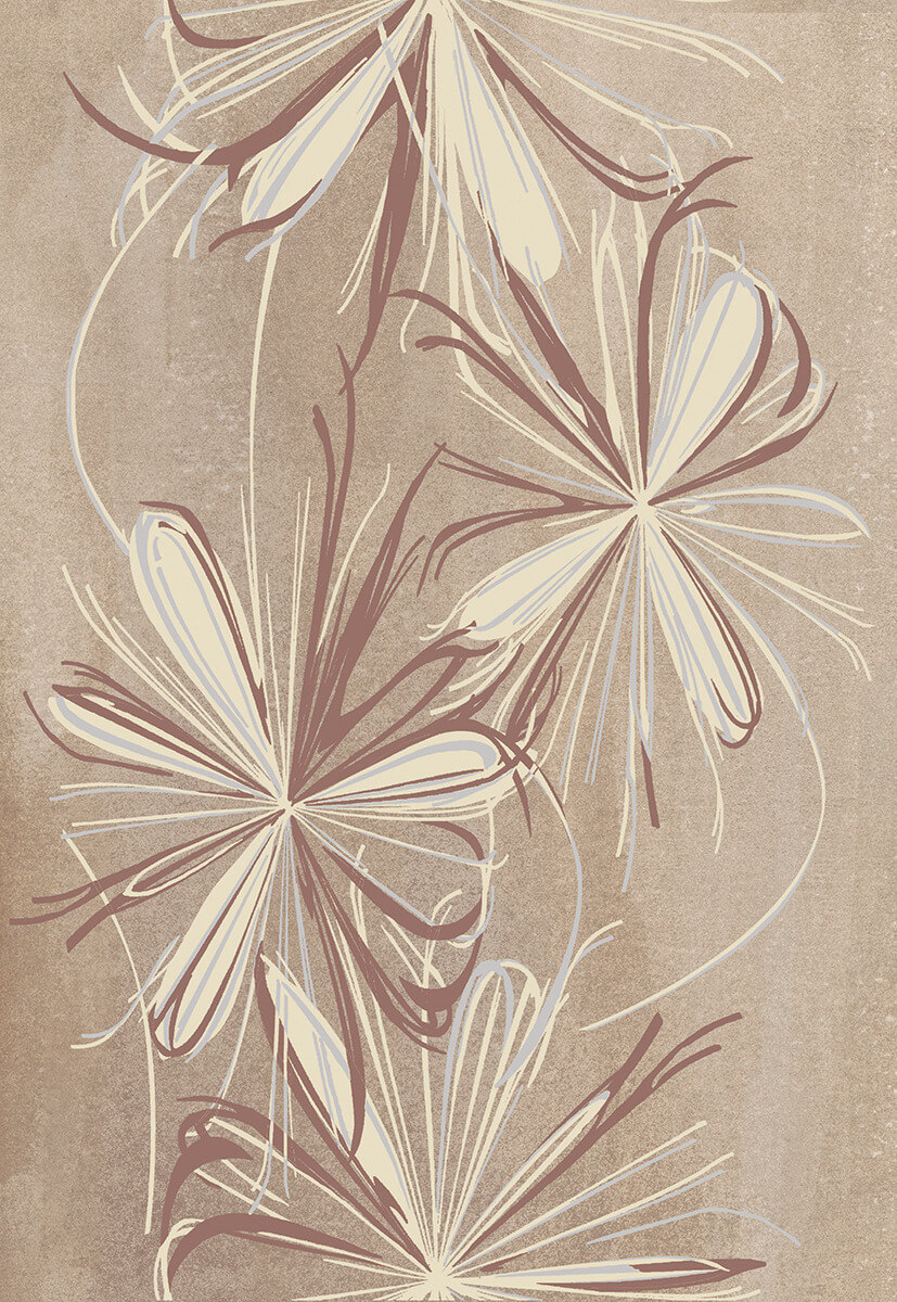 Декор Azori Sonnet Beige Flower, 20.1x50.5, флора, бежевый, матово-глянцевый
