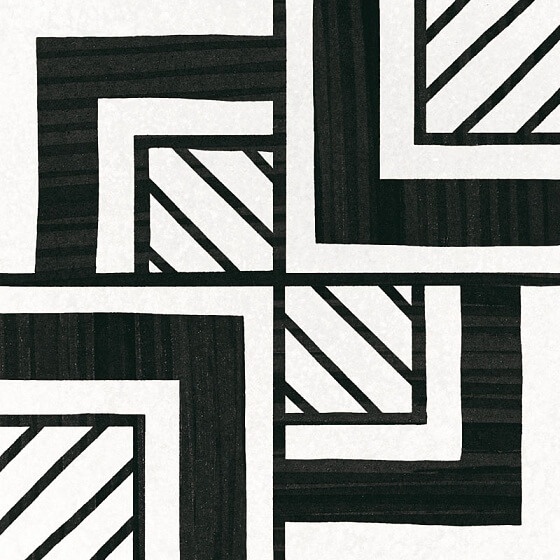 Керамогранит Equipe Caprice Deco Metropolitan B&W, 20x20, геометрия, белый, матовый