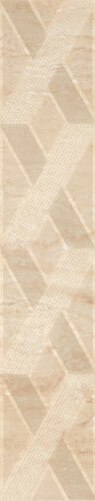 Бордюр Supergres Selection List. Rombi Travertino, 7.5x40, геометрия, бежевый, глянцевый
