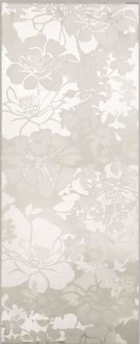 Декор CeDam Lustri Dec Flower Bianco Lucide, 20x50, под обои, серый, глянцевый