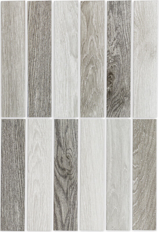 Керамогранит Monopole Ceramica Arrow/Line Line Vintage Mix, 8x44.2, под дерево, серый, матовый