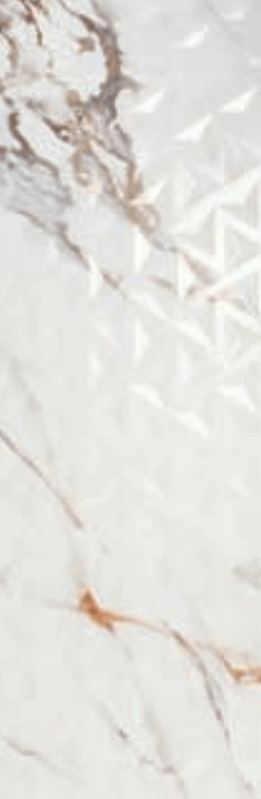 Настенная плитка Porcelanite Dos Firenze 1219 Calacatta Gold Relieve Geo, 40x120, под мрамор, бежевая, глянцевая
