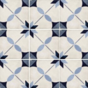 Керамогранит Equipe Art Nouveau Arcade Blue, 20x20, орнамент, бежевый, матовый