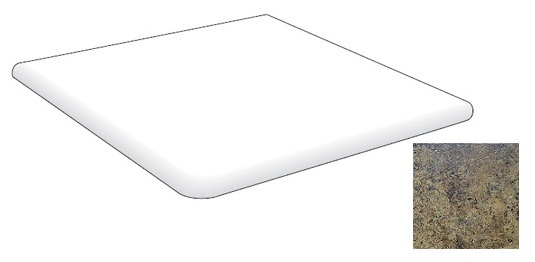 Ступень угловая Exagres Metalica Cart. Metalica Mustard, 33x33x3, под камень, бежевая, матовая