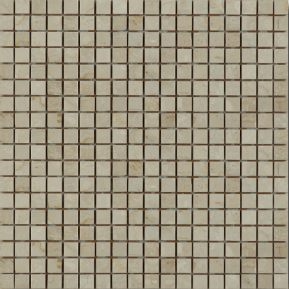 Мозаика Art & Natura Marble Mosaic Botticino Fiorito, 30.5x30.5, под мозаику, серая, глянцевая