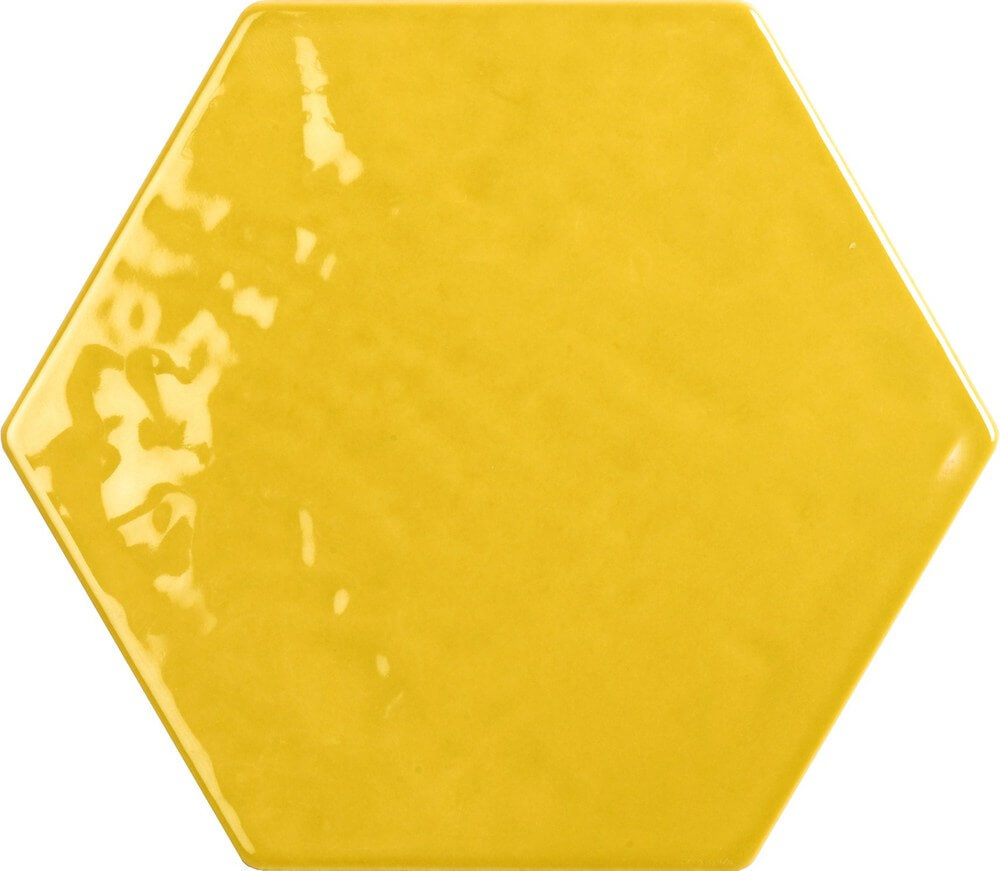 Керамогранит Tonalite Exabright Esagona Giallo, 15.3x17.5, моноколор, жёлтый, глянцевый