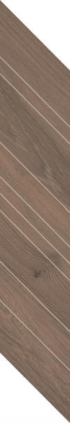 Декор Paradyz Wildland Dark Chevron Lewy, 14.8x88.8, под дерево, коричневый, фактурный