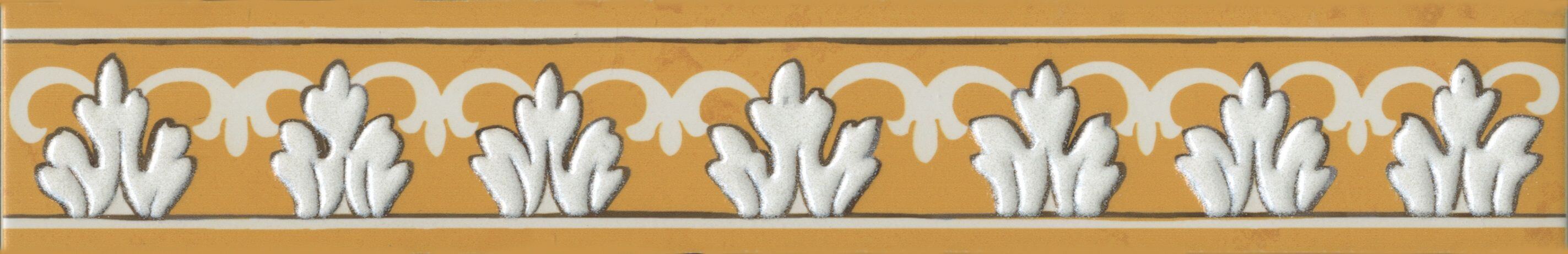 Бордюр Kerama Marazzi Алмаш Желтый, 4.9x30, орнамент, жёлтый, матовый