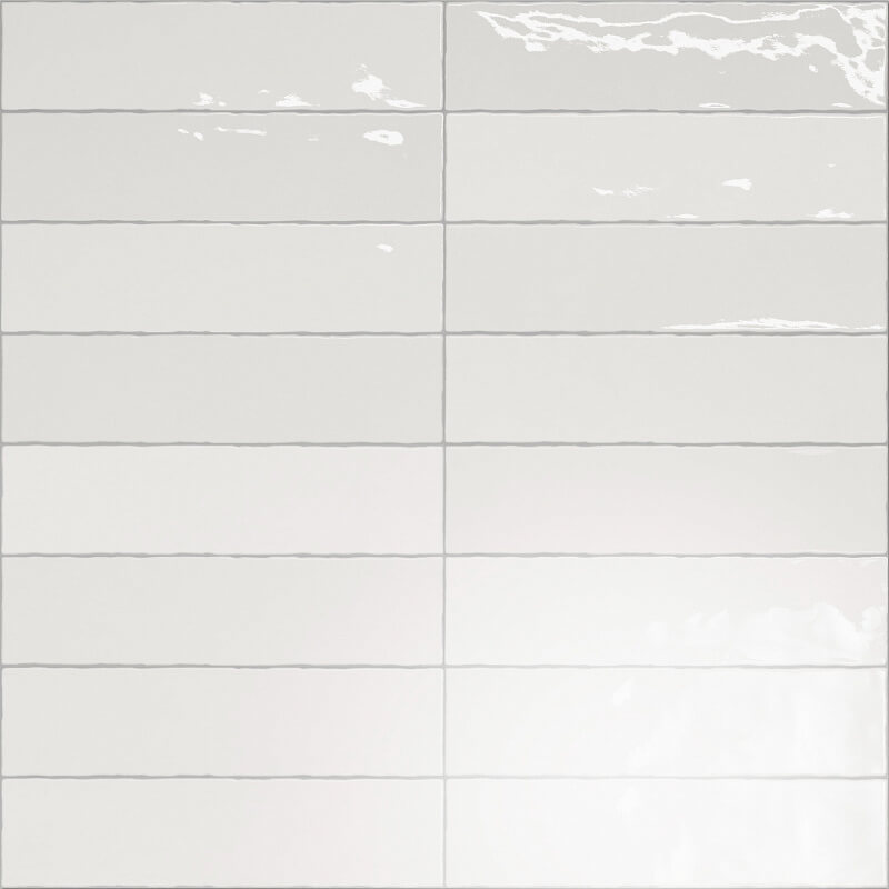 Настенная плитка Vilar Albaro Nairobi Off White, 7.5x30, моноколор, белая, глянцевая