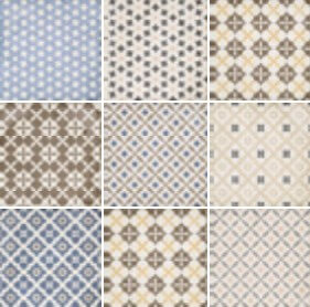 Керамогранит Equipe Art Nouveau Alameda Color, 20x20, орнамент, бежевый, матовый