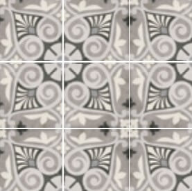 Керамогранит Equipe Art Nouveau Opera Grey, 20x20, орнамент, серый, матовый