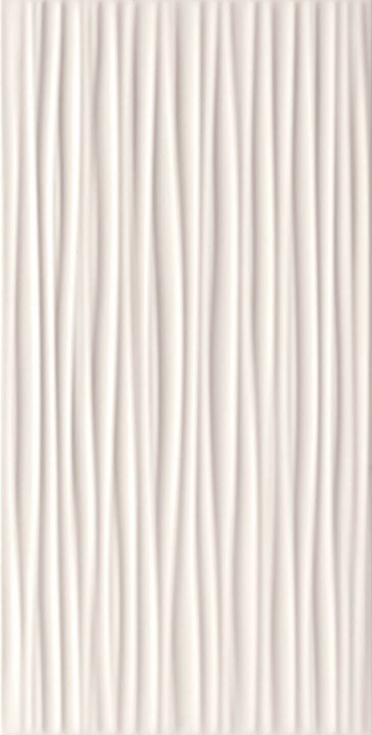 Настенная плитка Tubadzin Tibi White Str, 30.8x60.8, 3d, белая, матовая