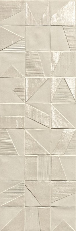 Настенная плитка FAP Ceramiche Mat & More Domino Beige, 25x75, 3d, бежевая, матовая