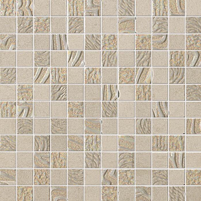 Мозаика FAP Ceramiche Meltin Cemento Mosaico, 30.5x30.5, под камень, серая, матовая