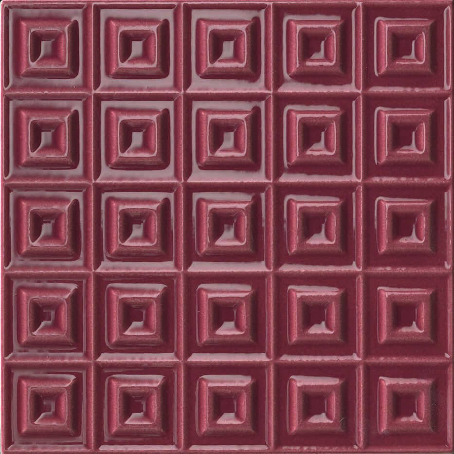 Настенная плитка Cerasarda Parentesi Quadra Quadra B Biscotto, 20x20, моноколор, красная, глянцевая