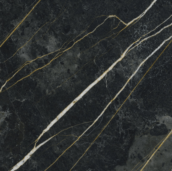 Керамогранит Baldocer Wacom forest pulido, 60x60, под мрамор, чёрный, полированный
