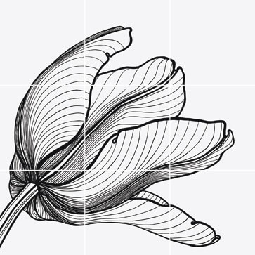 Декор Bardelli Tuli-charme 1, 60x60, флора, чёрный, глянцевый