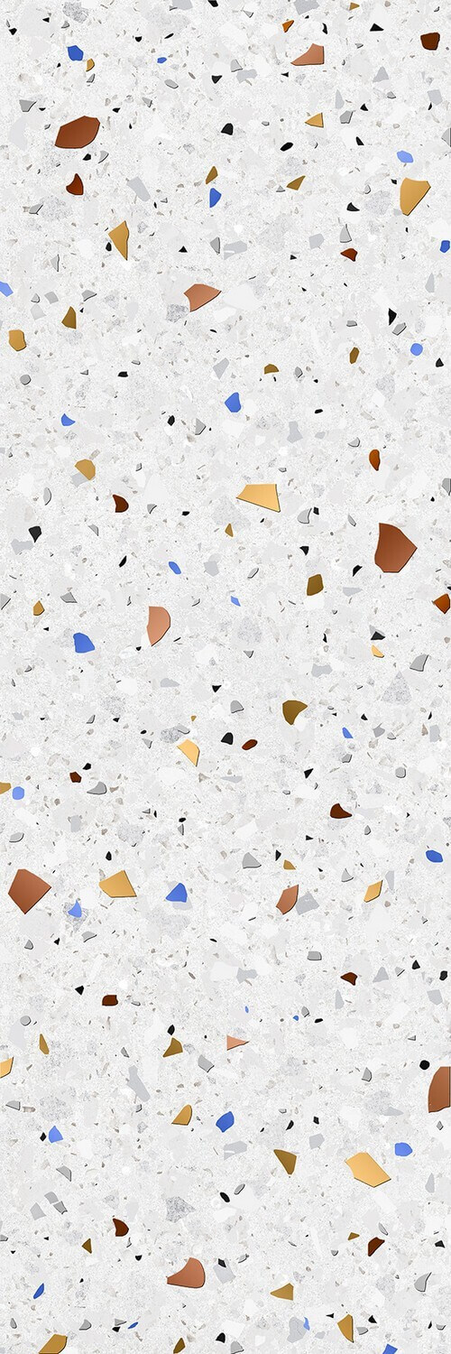 Настенная плитка Керамин Мари Эрми 7Д  светло-серый, 25x75, имитация терраццо, белая, матовая