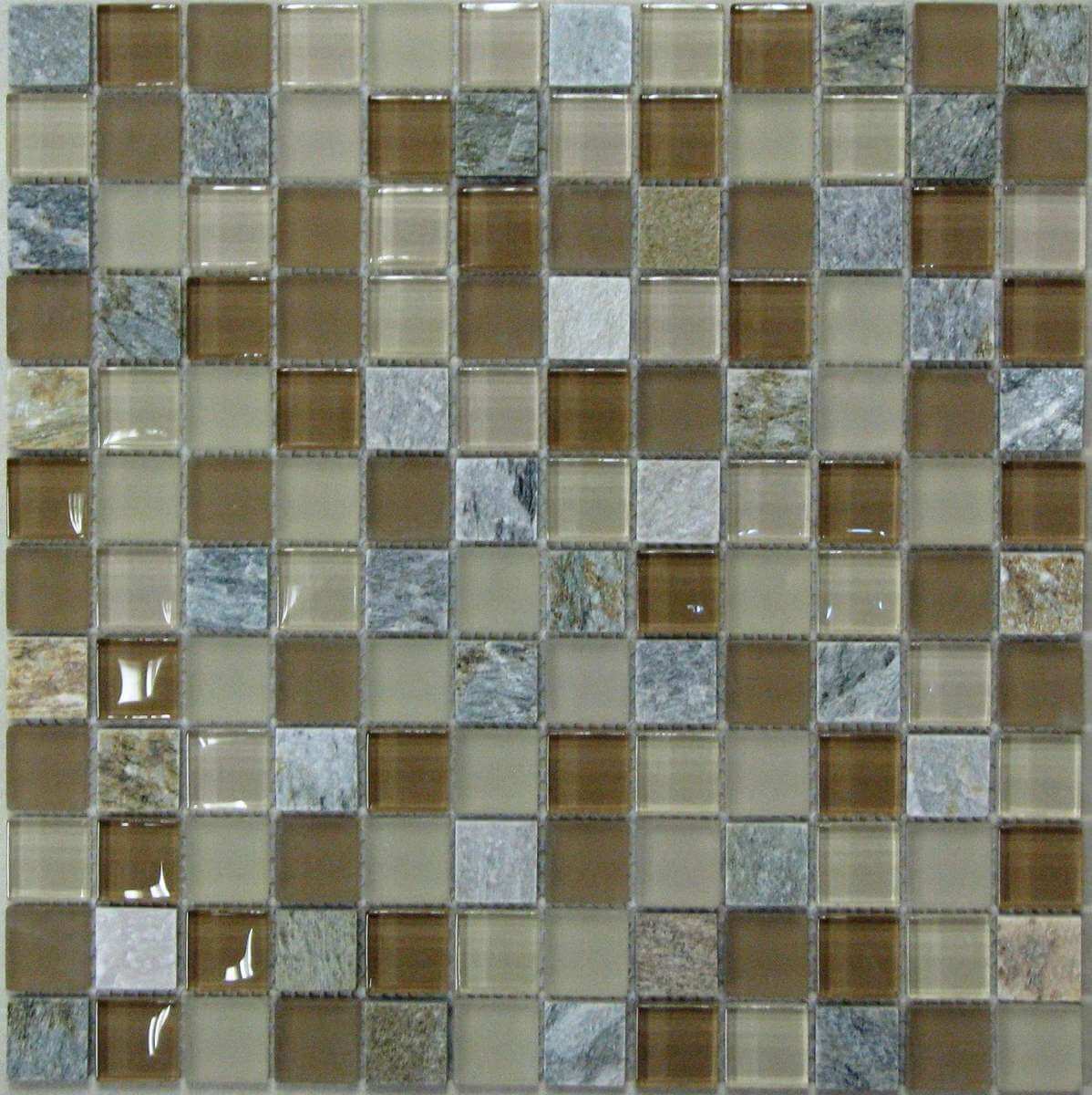 Мозаика Bonaparte Mosaics Free time-23, 30x30, под камень, серая, глянцевая