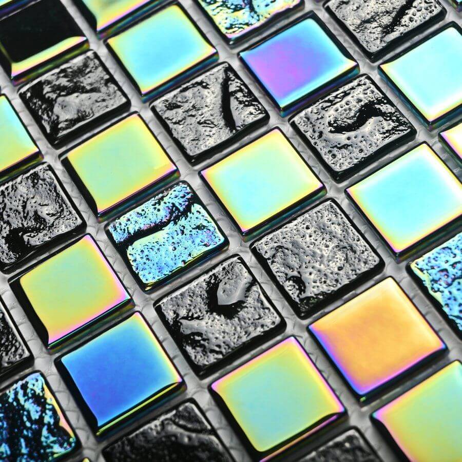 Мозаика Bonaparte Mosaics Bondi black-25, 30x30, под камень, чёрная, глянцевая