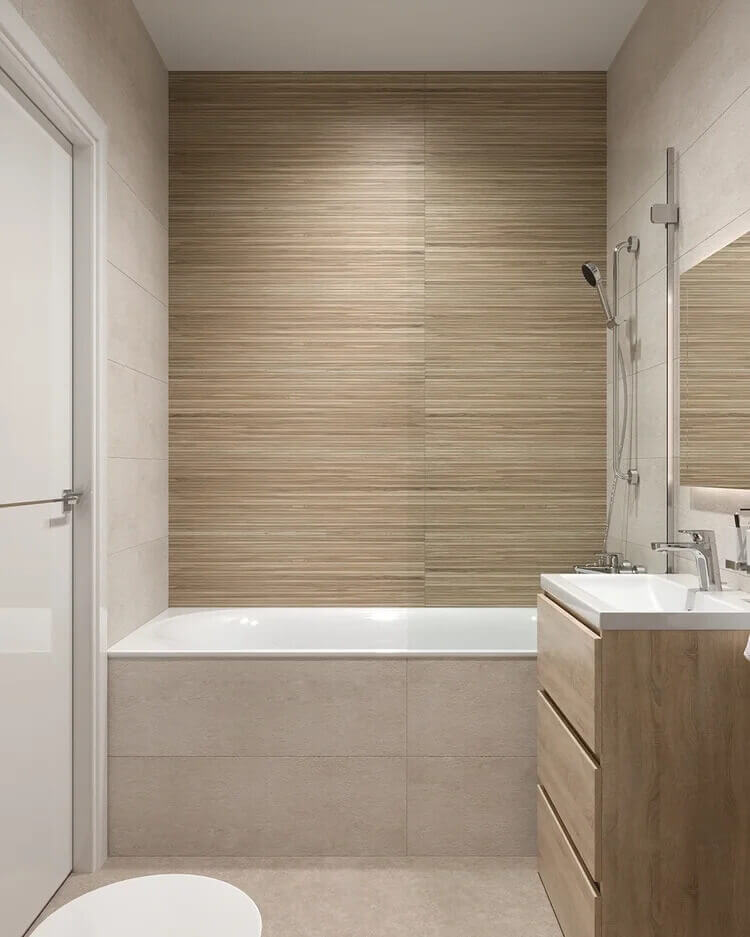 Настенная плитка Argenta Light Stone Beige, 30x90, под штукатурку, бежевая, матовая