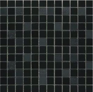 Мозаика CeDam Lustri Mosaico Nero Lucido, 31.5x31.5, моноколор, серая, глянцевая