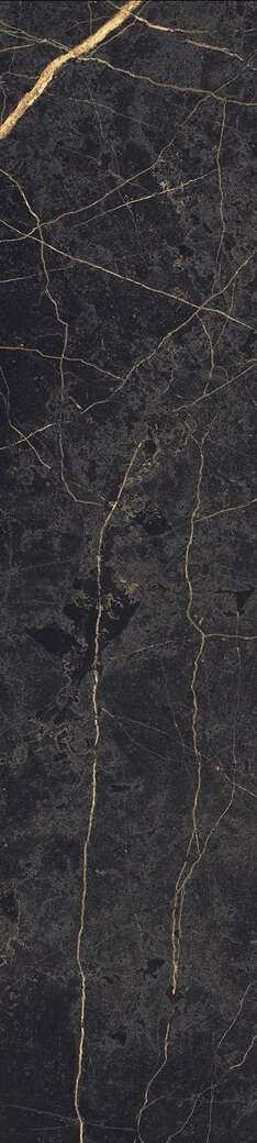 Керамогранит Ariana Ceramica Epoque Black Nat, 10x60, под мрамор, чёрный, матовый