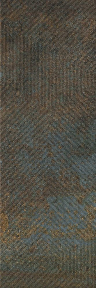 Декор Paradyz Molto Rust Rekt Mat Decor, 25x75, под металл, коричневый, рельефный