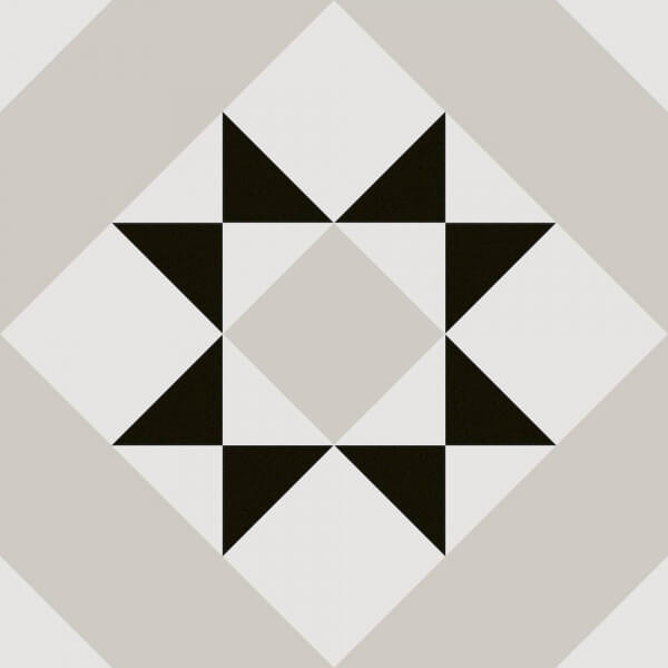 Керамогранит Nanda Tiles Kompas Vita, 20x20, геометрия, серый, матовый