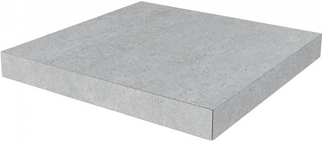 Ступень угловая Kerama Marazzi Фондамента Светлый DL500700R\GCA, 33x33, под бетон, серая, матовая