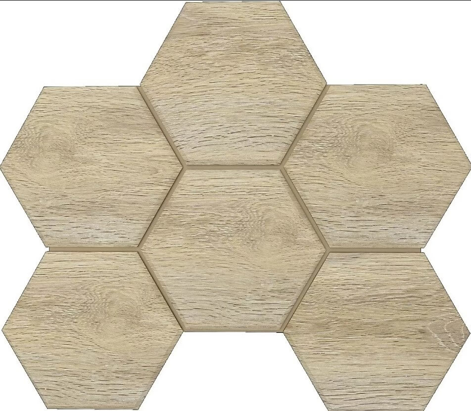 Мозаика Ametis by Estima Selection Oak SI01 Hexagon  Непол., 25x28.5, под дерево, бежевая, матовая
