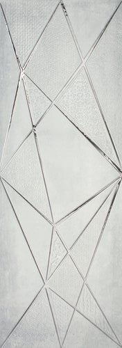 Декор APE Crea Zig Zag Sky, 30x90, геометрия, серый, глянцевый