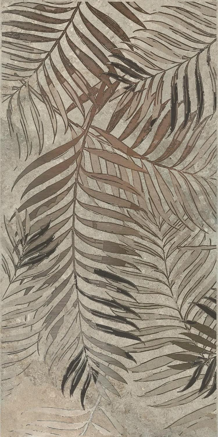 Настенная плитка Dado Ceramica Wallpapers Bronze Fern, 60x120, флора, бежевая, матовая