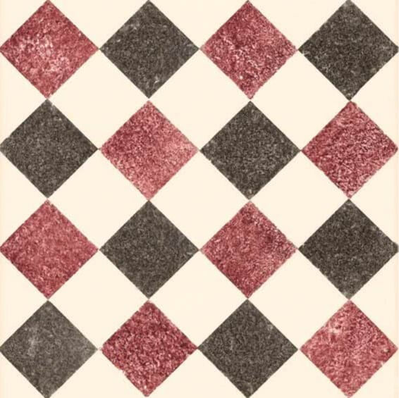 Керамогранит Bardelli Queen 5D, 40x40, геометрия, красный, матовый