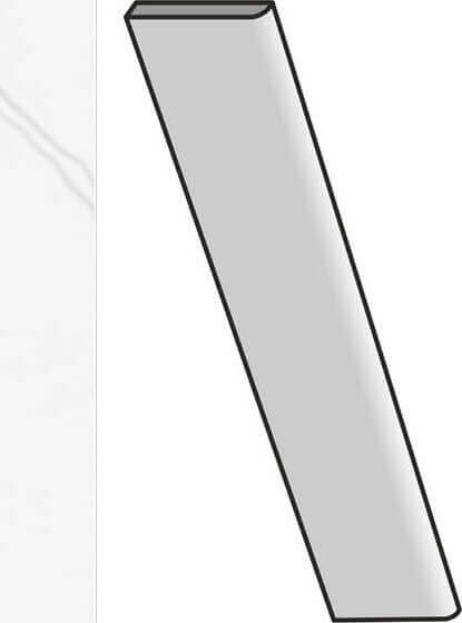 Плинтус 41zero42 Mate Batt.Bianco Skirting, 7x60, под мрамор, белый, матовый