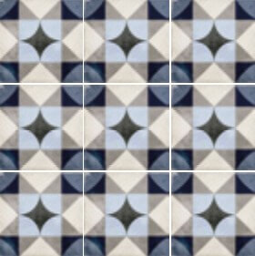 Керамогранит Equipe Art Nouveau Palais Blue, 20x20, орнамент, бежевый, матовый