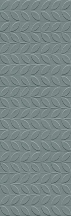 Настенная плитка Ragno Vida Azzurro Struttura Foglia, 30x90, 3d, серая, матовая